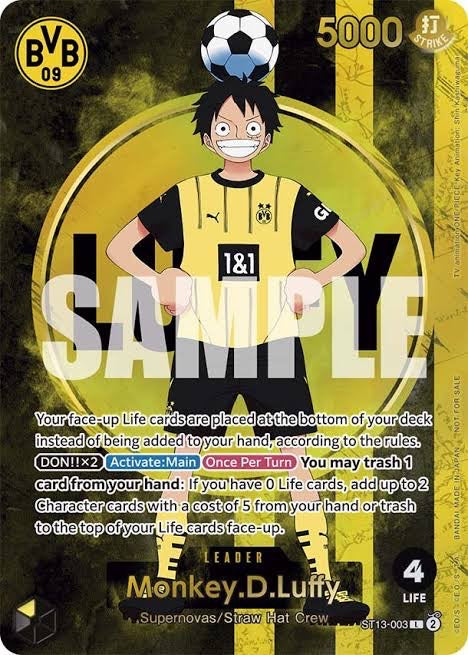 【お取り寄せ商品】モンキー・D・ルフィ L [ST13-003]【英語版】(プロモーションカード「ボルシアドルトムント × ONE PIECE マッチデー 2025」)